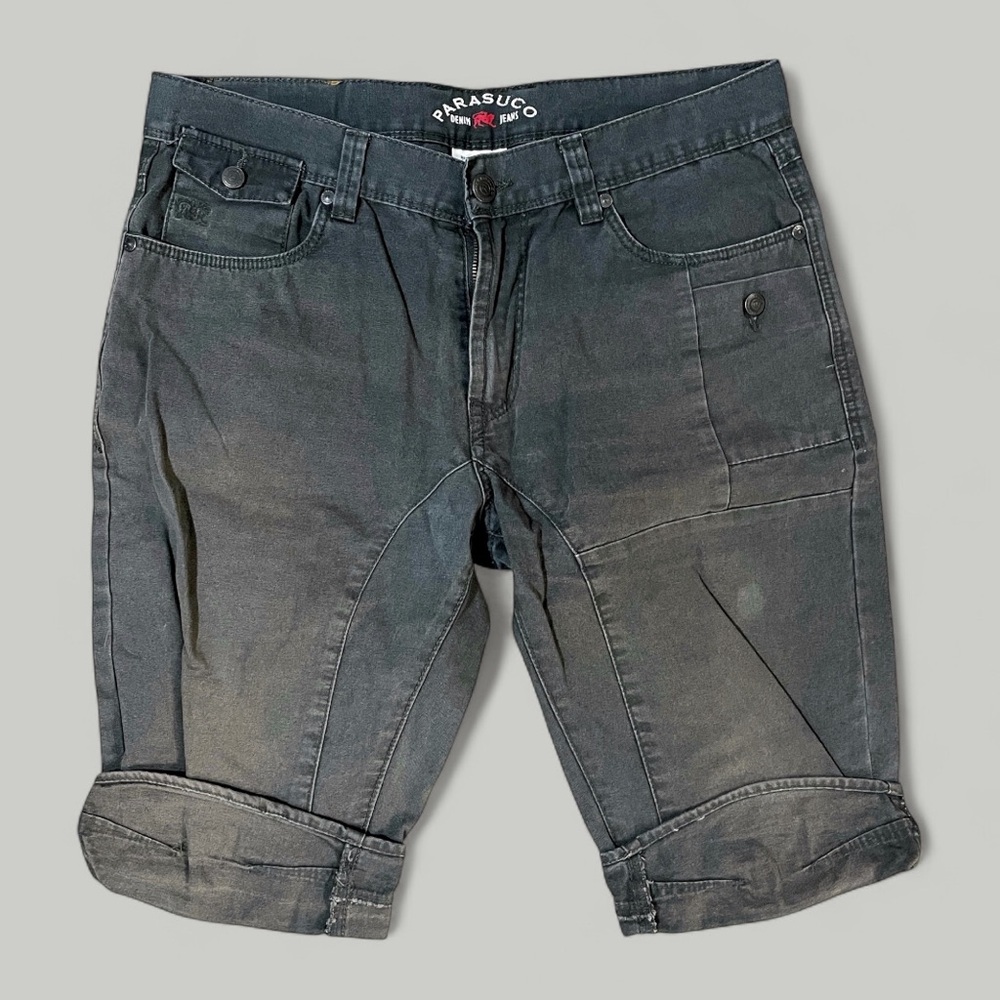 Parasuco Gray Jean Shorts with Distressed Look - Size 32